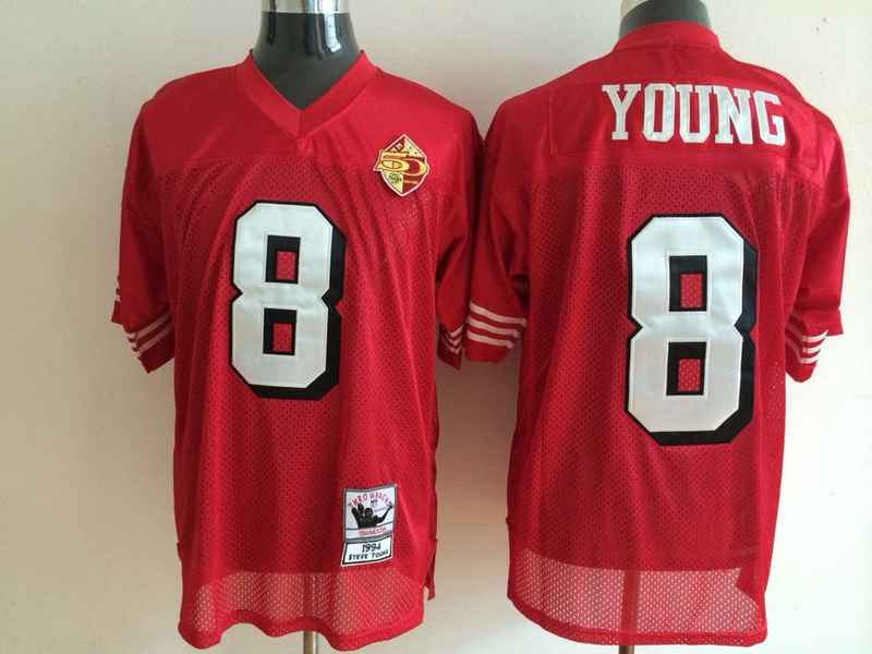 49ers 8 Young Red Mitchell&Ness Jersey