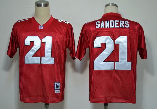 Atlanta Falcons 21 Deion Sanders Red M&N Jersey Atlanta Falcons 21 Deion Sanders Red M&N Jersey