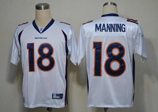 Broncos 18 Peyton Manning White Throwback Jersey