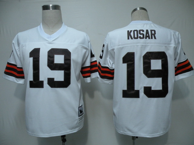Browns 19 Kosar White M&N Jersey