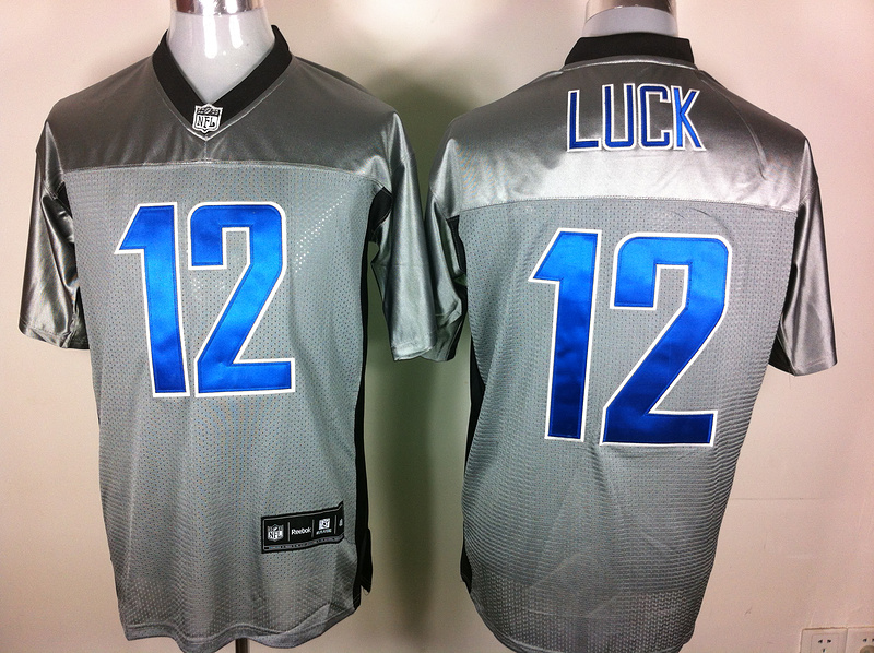 Colts 12 Luck Grey Jersey