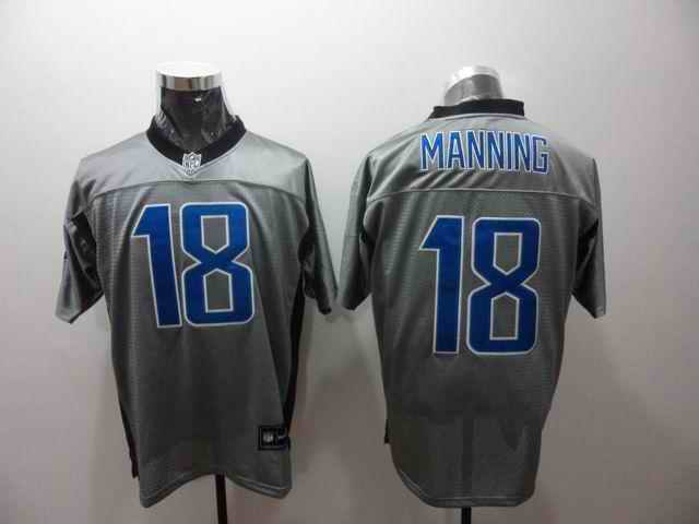 Colts 18 Manning Grey Jersey