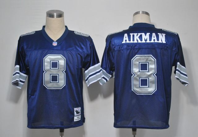 Cowboys 8 Troy Aikman Blue Throwback Jersey