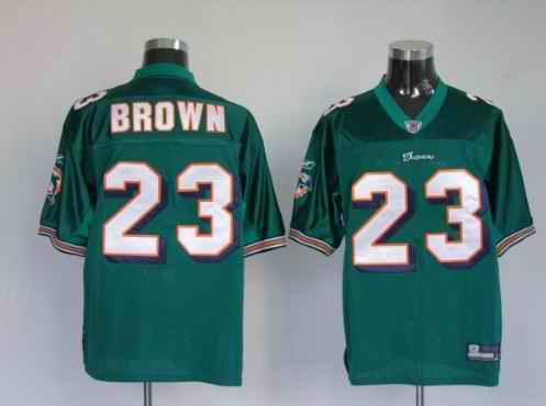 Dolphins 23 Ronnie Brown Green Jersey
