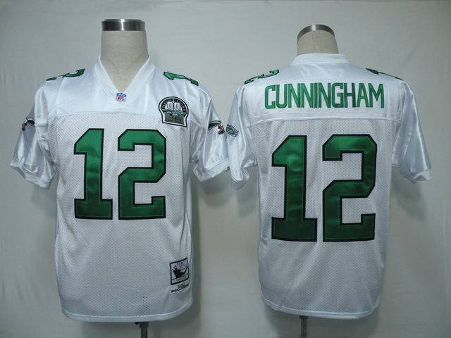 Eagles 12 Cunningham White M&N Jersey