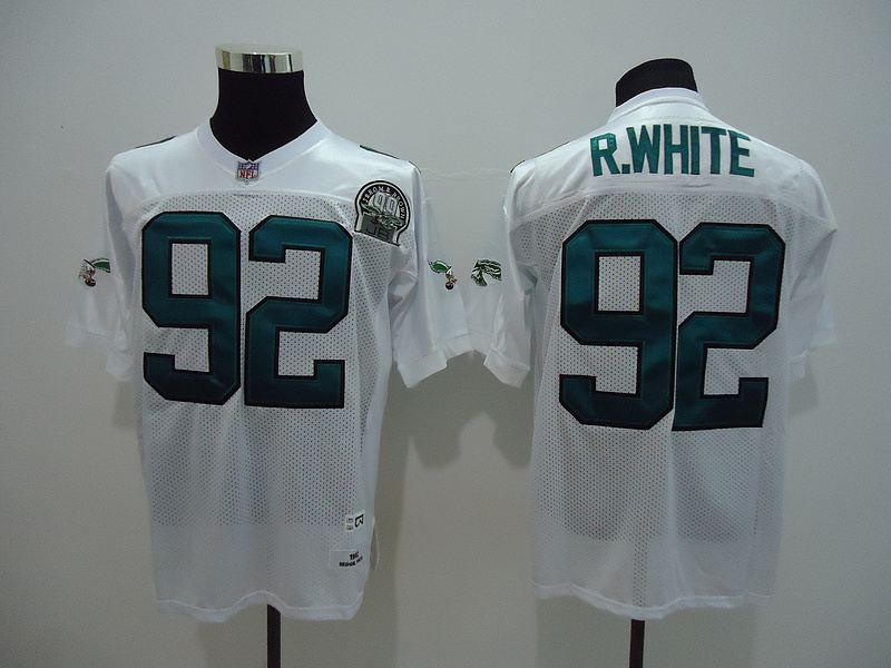Eagles 92 White White M&N Jersey