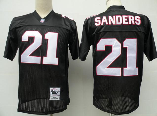 Falcons 21 Sanders Black M&N Jersey