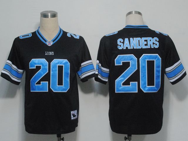 Lions 20 Sanders Black Throwback Jersey