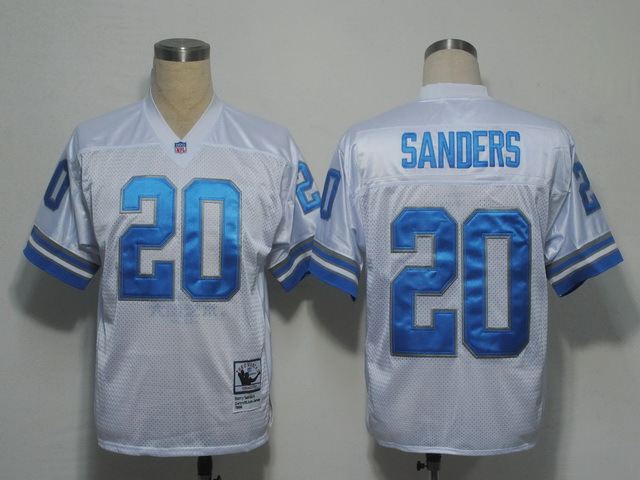 Lions 20 Sanders White Throwback Jersey