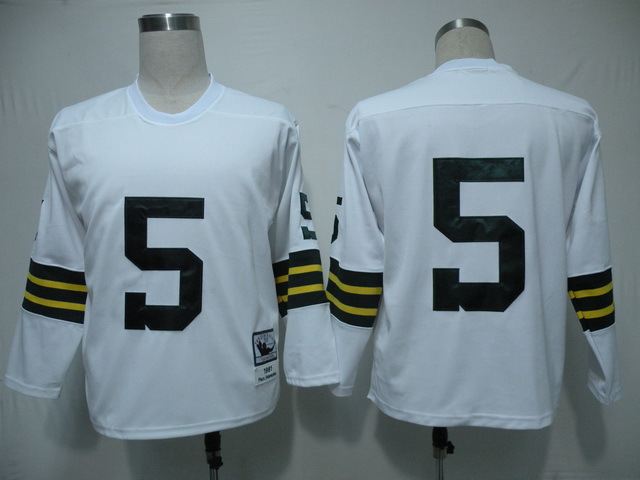 Packers Packers 5 Horning White Long Sleeves Throwback Jersey