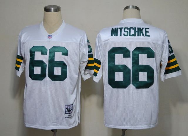 Packers Packers 66 Ray Nitschke White Throwback Jersey