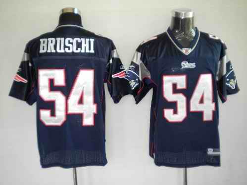 Patriots 54 Bruschi Blue Jersey