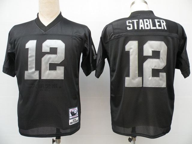 Raiders 12 Stabler Black M&N Jersey