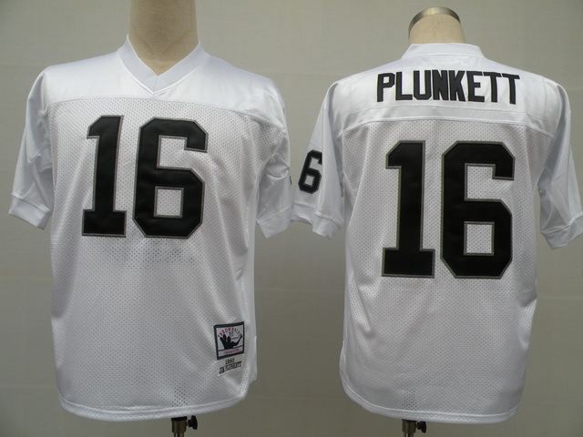 Raiders 16 Plunkett White M&N Jersey