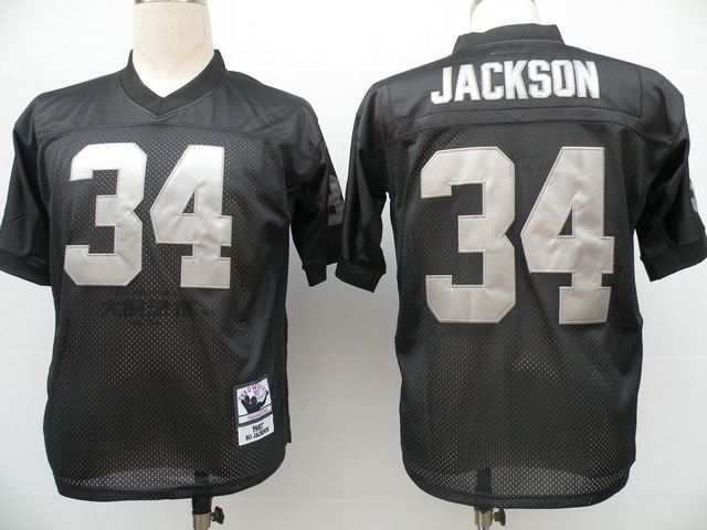 Raiders 34 Jackson Black M&N Jersey