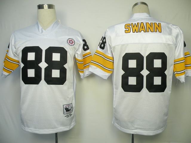 Steelers 88 Swann White M&N Jersey