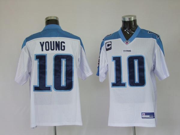 Titans 10 Vince Young White Jersey