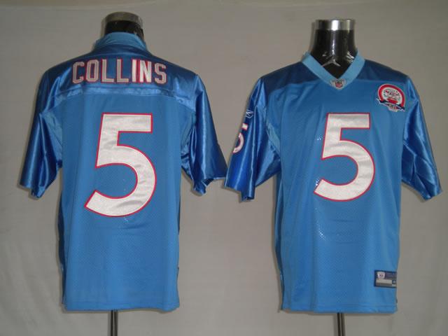 Titans 5 Kerry Collins light blue Jersey