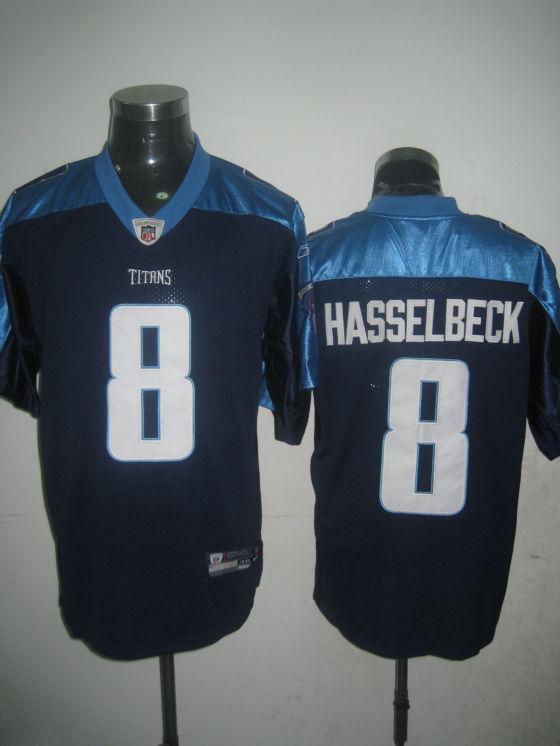 Titans 8 Hasselbeck dark blue Jersey