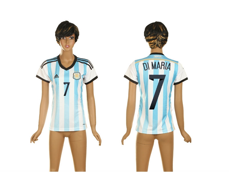 Argentina 7 Di Maria 2014 World Cup Home Soccer Women Jerseys Argentina 7 Di Maria 2014 World Cup Home Soccer Women Jerseys