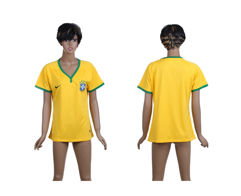 Brazil 2014 World Cup Home Soccer Women Jerseys
