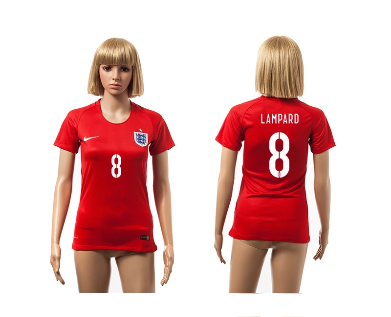 England 8 Lampard 2014 World Cup Away Soccer Women Jerseys