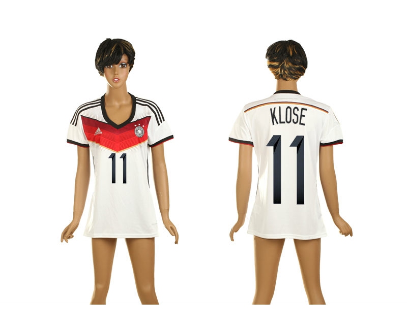 Germany 11 Klose 2014 World Cup Home Soccer Women Jerseys