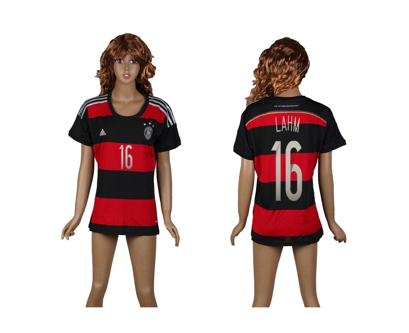Germany 16 Lahm 2014 World Cup Away Soccer Women Jerseys