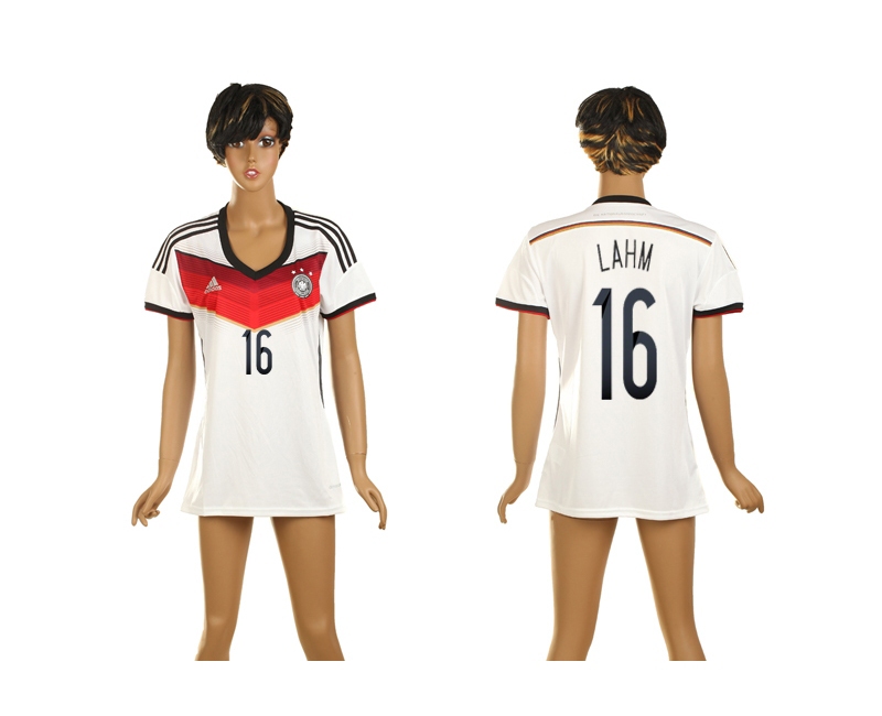 Germany 16 Lahm 2014 World Cup Home Soccer Women Jerseys