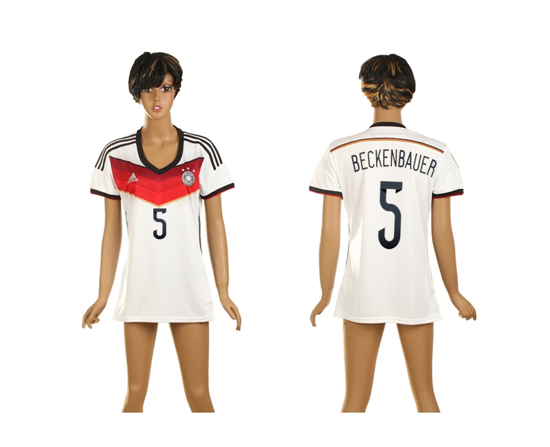 Germany 5 Beckenbauer 2014 World Cup Home Soccer Women Jerseys