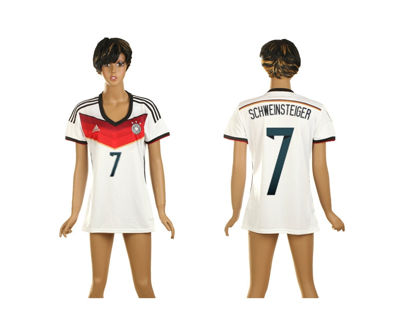 Germany 7 Schweinsteiger 2014 World Cup Home Soccer Women Jerseys