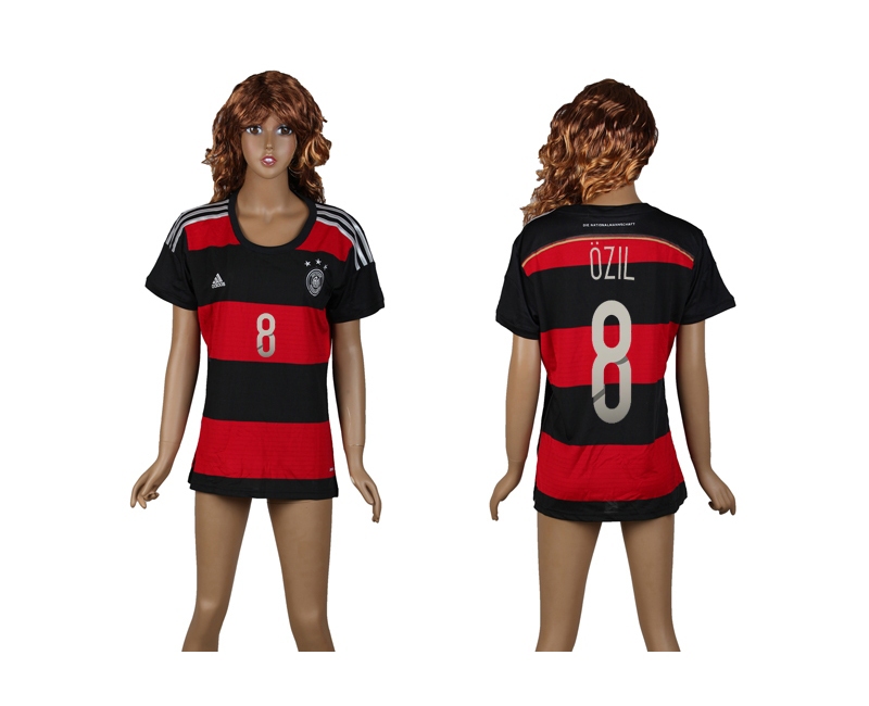 Germany 8 Ozil 2014 World Cup Away Soccer Women Jerseys