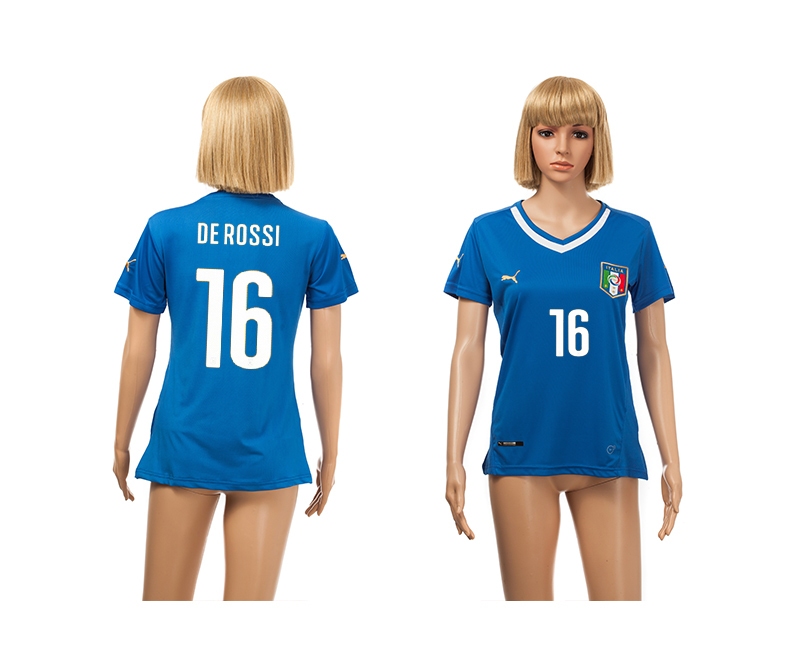 Italy 16 De Rossi 2014 World Cup Home Soccer Women Jerseys
