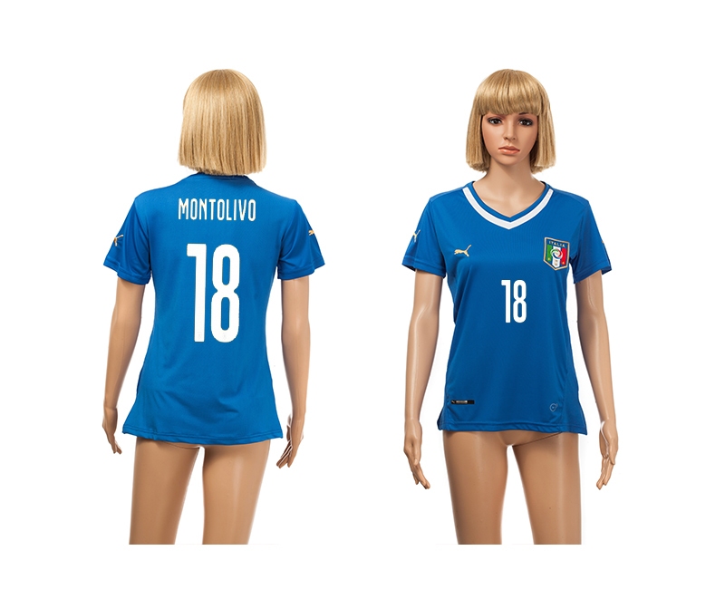 Italy 18 Montolivo 2014 World Cup Home Soccer Women Jerseys