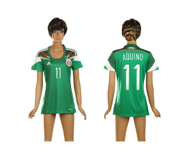 Mexico 11 Aquino World Cup Home Soccer Women Jerseys