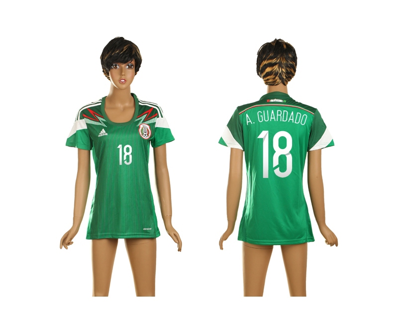Mexico 15 A.Guardado World Cup Home Soccer Women Jerseys