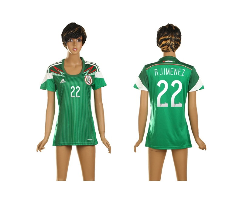 Mexico 22 R.Jimenez World Cup Home Soccer Women Jerseys