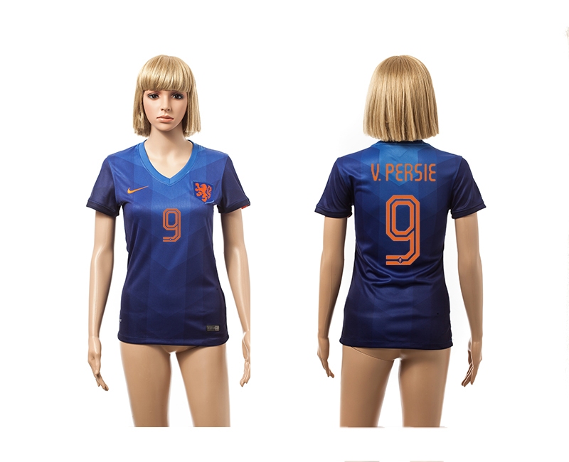 Netherlands 9 V.Persie 2014 World Cup Away Soccer Women Jerseys