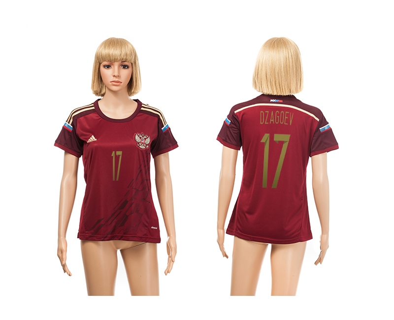 Russia 17 Dzagoev 2014 World Cup Home Soccer Women Jerseys