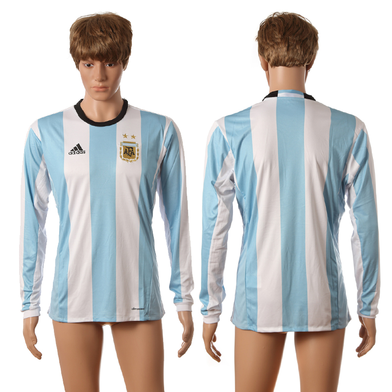 Argentina Home Long Sleeve Thailand Jersey