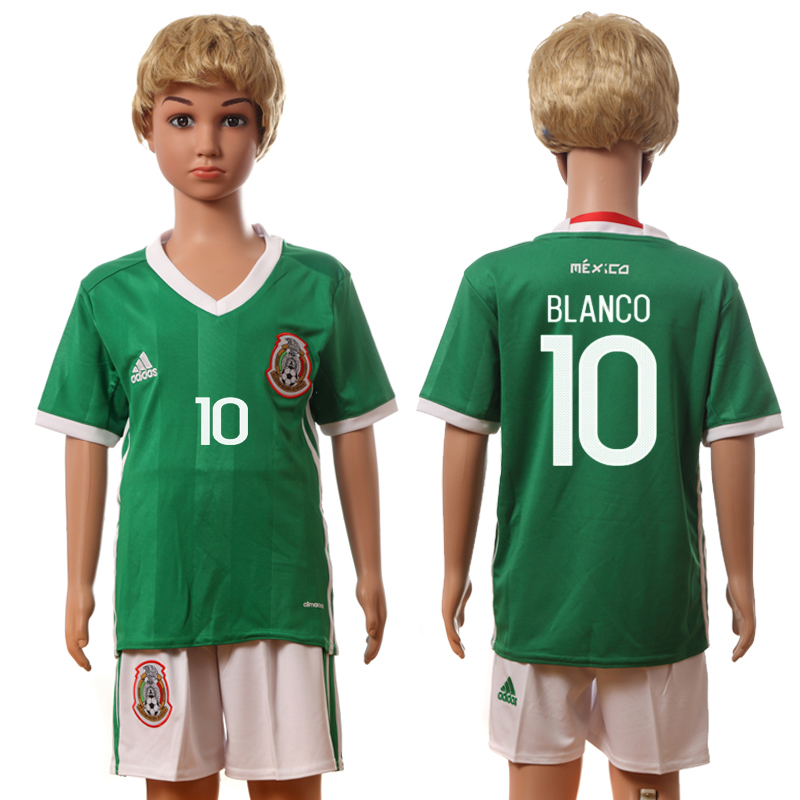 2016-17 Mexico 10 BLANCO Home Youth Jersey