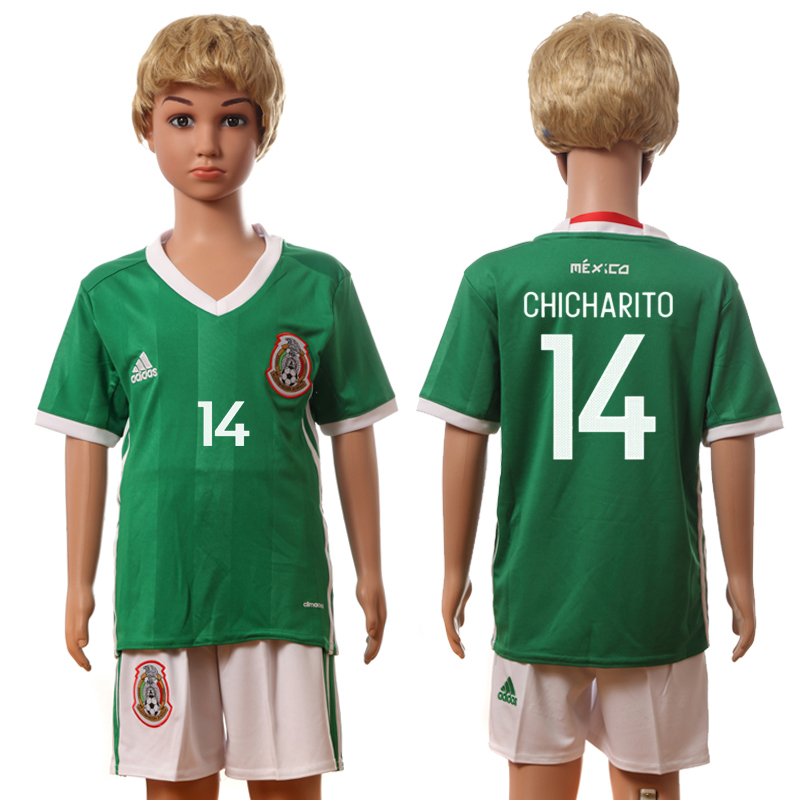 2016-17 Mexico 14 CHICHARITO Home Youth Jersey