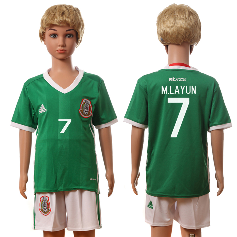 2016-17 Mexico 7 M.LAYUN Home Youth Jersey