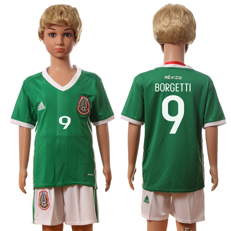 2016-17 Mexico 9 BORGETTI Home Youth Jersey