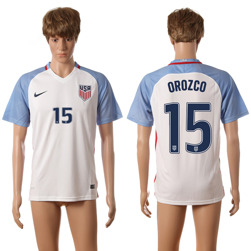 USA 15 OROZCO Home 2016 Copa America Centenario Thailand Soccer Jersey