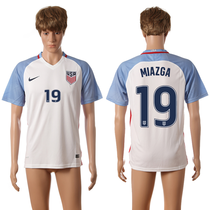 USA 19 MIAZGA Home 2016 Copa America Centenario Thailand Soccer Jersey USA 19 MIAZGA Home 2016 Copa America Centenario Thailand Soccer Jersey