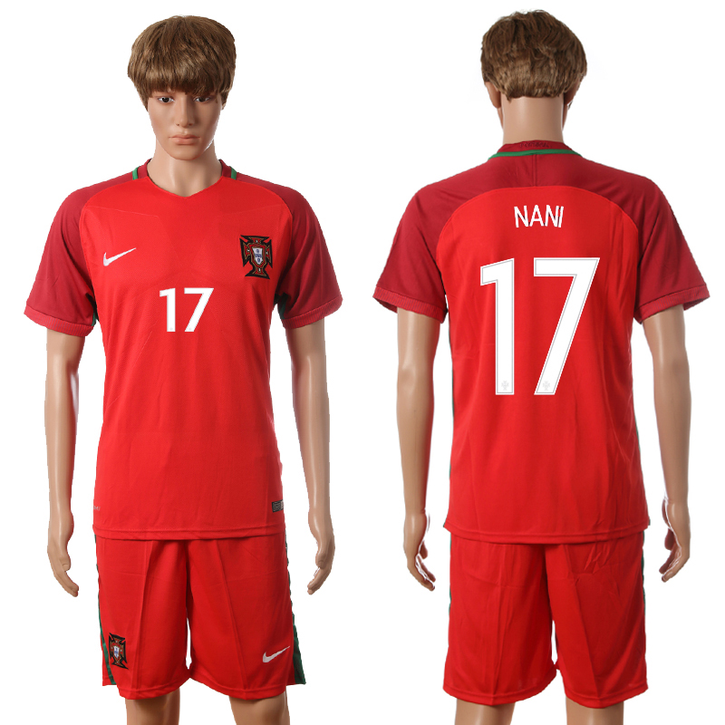 Portugal 17 NANI Home UEFA Euro 2016 Jersey