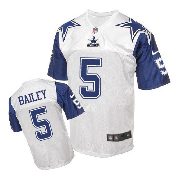 Nike Cowboys 5 Dan Bailey White Throwback Elite Jersey