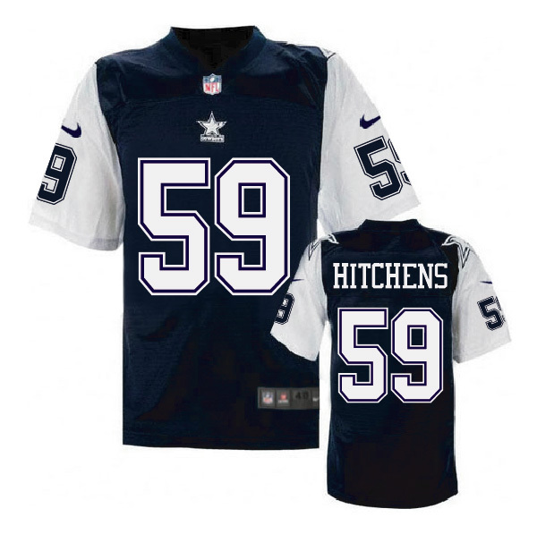 Nike Cowboys 59 Anthony Hitchens Blue Throwback Elite Jersey