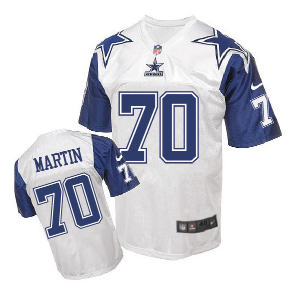 Nike Cowboys 70 Zack Martin White Throwback Elite Jersey - Click Image to Close